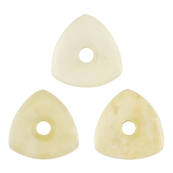 Exotic Plectrums - Camel Bone Guitar Or Bass Pick - 4.0 mm Ultra Heavy Gauge - 346 Contoured Triangle With Grip Hole Shape - Natural Finish Handmade Specialty Exotic Plectrum - 3 Pack