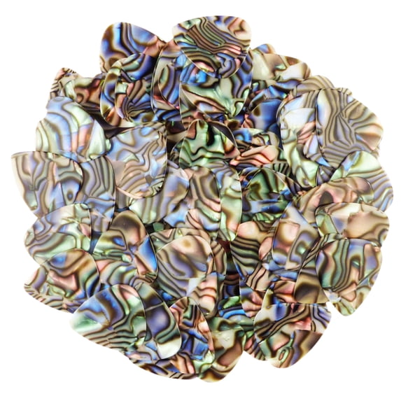 Exotic Plectrums - Celluloid Abalone Guitar Or Bass Pick - 0.96 mm Heavy Gauge - 351 Shape - 100 Pack
