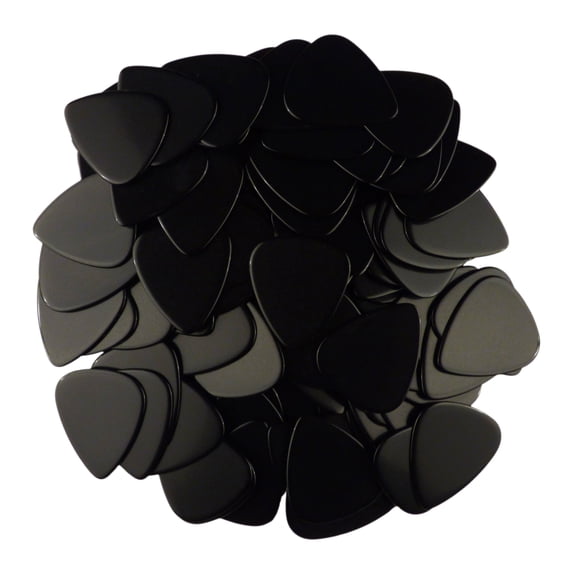 Exotic Plectrums - Celluloid Black Guitar Or Bass Pick - 0.71 mm Medium Gauge - 351 Shape - 100 Pack