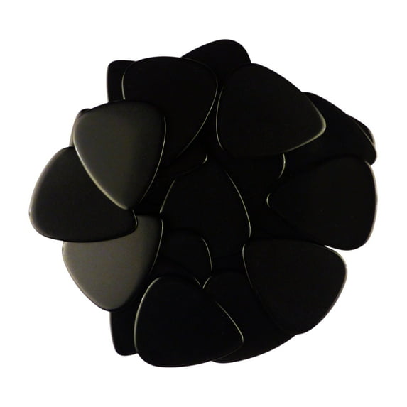 Exotic Plectrums - Celluloid Black Guitar Or Bass Pick - 0.96 mm Heavy Gauge - 351 Shape - 24 Pack