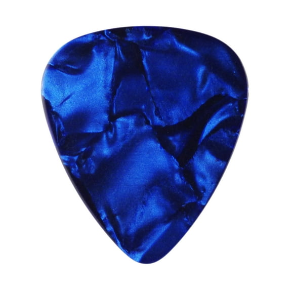 Exotic Plectrums - Celluloid Dark Blue Pearl Guitar Or Bass Pick - 0.71 mm Medium Gauge - 351 Shape - 24 Pack