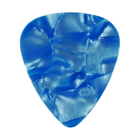 Exotic Plectrums - Celluloid Light Blue Pearl Guitar Or Bass Pick - 0.71 mm Medium Gauge - 351 Shape - 6 Pack
