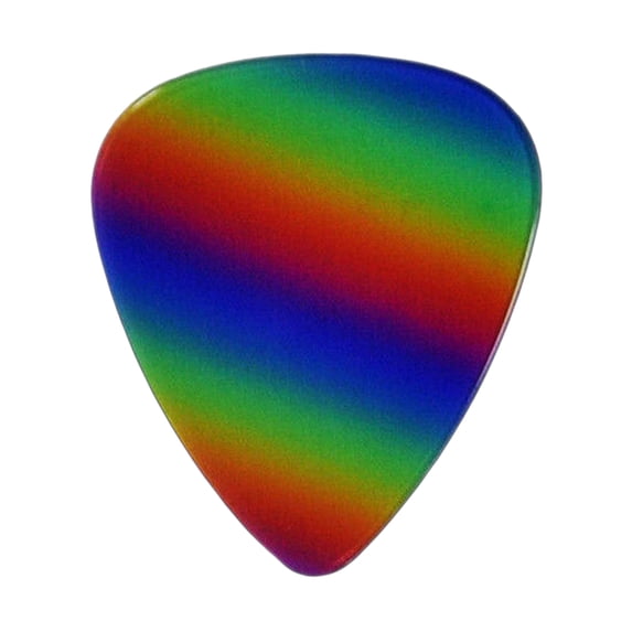 Exotic Plectrums - Celluloid Rainbow Guitar Or Bass Pick - 0.71 mm Medium Gauge - 351 Shape - 50 Pack