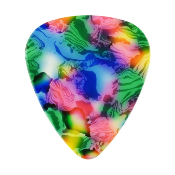 Exotic Plectrums - Celluloid Tie Dye Guitar Or Bass Pick - 0.96 mm Heavy Gauge - 351 Shape - 6 Pack