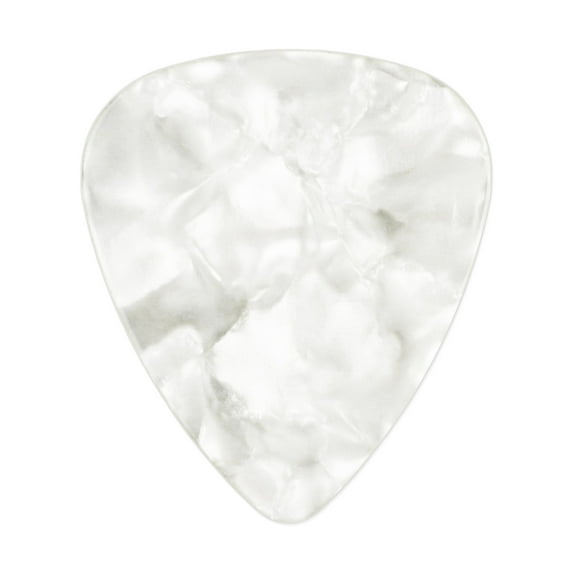Exotic Plectrums - Celluloid White Pearl Guitar Or Bass Pick - 0.96 mm Heavy Gauge - 351 Shape - 12 Pack
