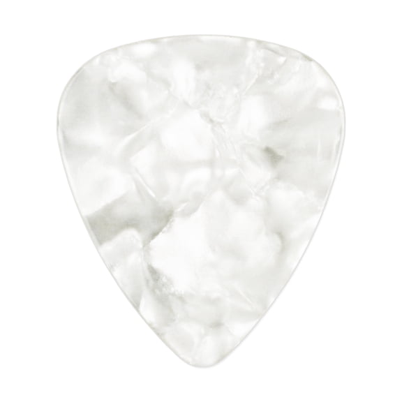 Exotic Plectrums - Celluloid White Pearl Guitar Or Bass Pick - 1.5 mm Ultra Heavy Gauge - 351 Shape - 100 Pack