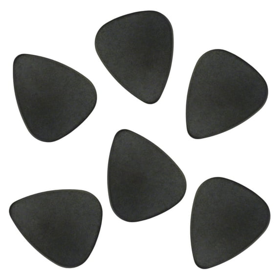 Exotic Plectrums - Delrin Black Guitar Or Bass Pick - 0.70 mm Medium Gauge - 351 Shape - 6 Pack