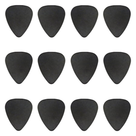 Exotic Plectrums - Delrin Black Guitar Or Bass Pick - 1.2 mm Extra Heavy Gauge - 351 Shape - 12 Pack