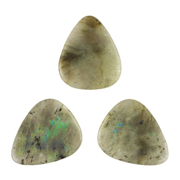 Exotic Plectrums - Labradorite Stone Guitar Or Bass Pick - 3.0 mm Ultra Heavy Gauge - 351 Shape - Specialty Handmade Gemstone Exotic Plectrum - 3 Pack