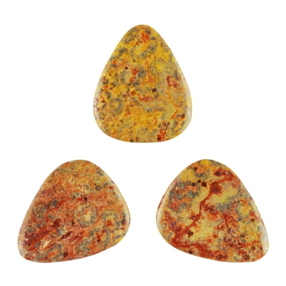 Exotic Plectrums - Leopard Skin Jasper Stone Guitar Or Bass Pick - 3.0 mm Ultra Heavy Gauge - 351 Shape - Specialty Handmade Gemstone Exotic Plectrum - 24 Pack