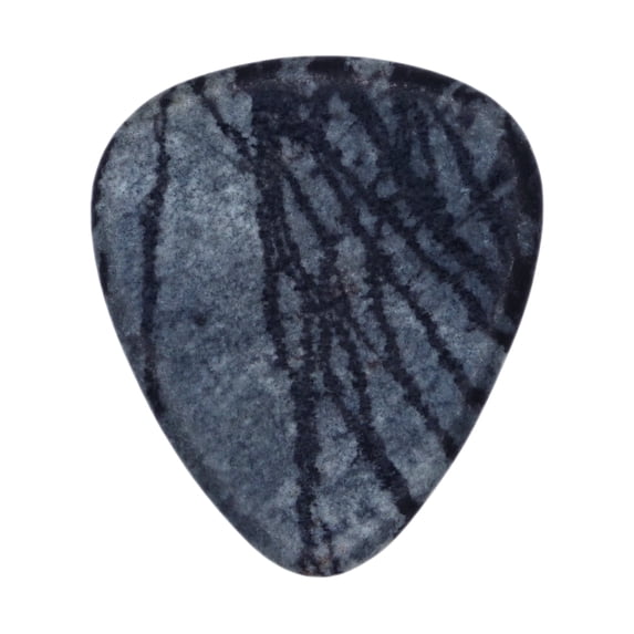Exotic Plectrums - Spiderweb Jasper Stone Guitar Or Bass Pick - 3.0 mm Ultra Heavy Gauge - 351 Shape - Specialty Handmade Gemstone Exotic Plectrum - 1 Pack New