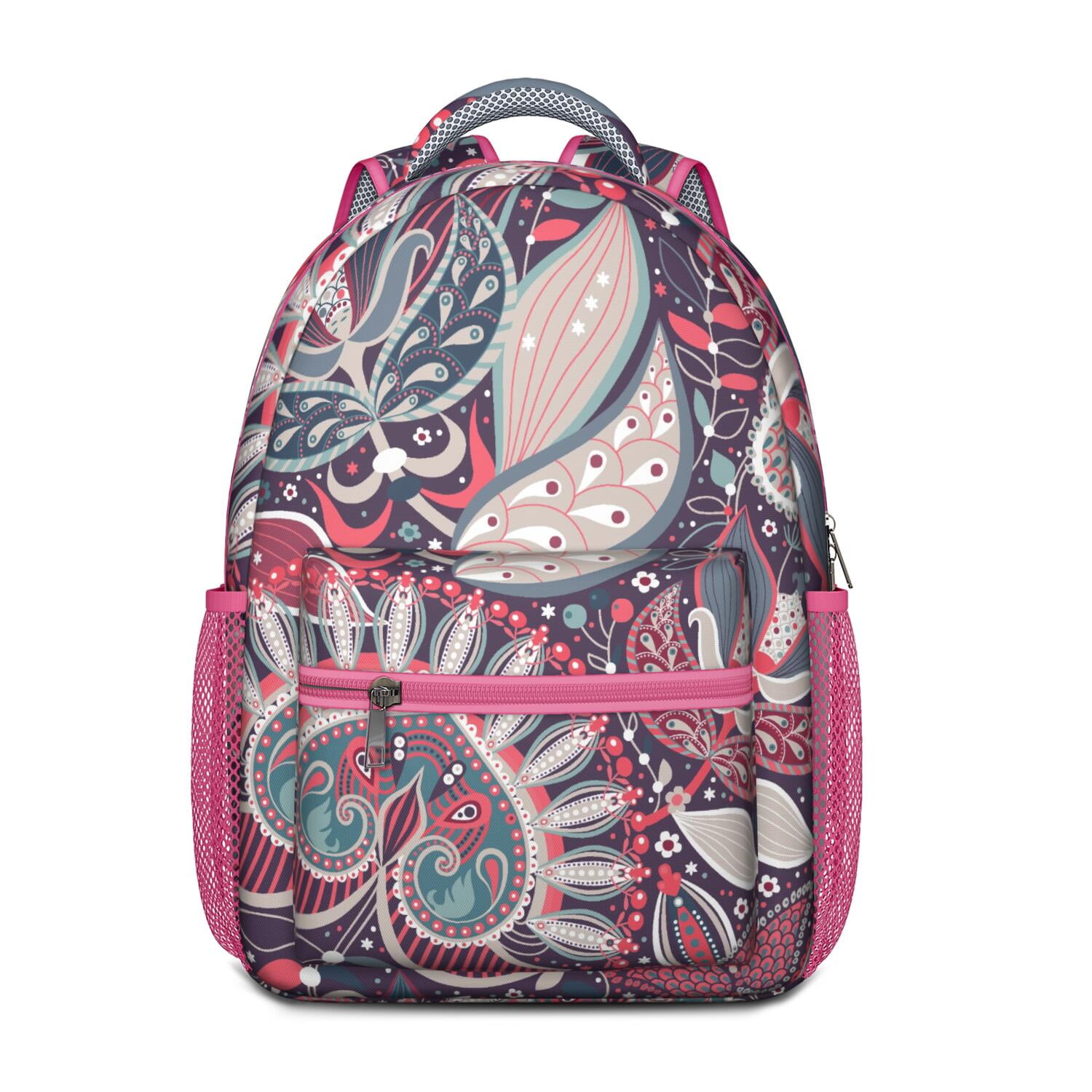 Exotic Retro Paisley Backpack - Durable Ergonomic Bookbag with Adjustable S-Shaped Straps