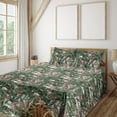 thumbnail image 1 of Ambesonne Exotic Fitted & Flat Sheet with Shams 4 Pcs Set, Watercolor Bird Strelitzia, Full, Olive Green Pale Rust, 1 of 5