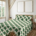 thumbnail image 1 of Ambesonne Exotic Fitted & Flat Sheet with Shams 4 Pcs Set, Toucan Bird Drawing Print, Queen, Ivory and Fern Green, 1 of 1