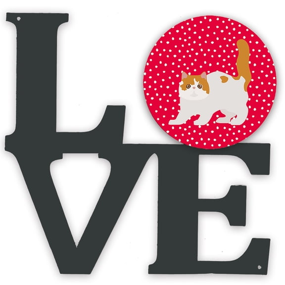Exotic Shorthair 4 Cat Love Metal Wall Artwork LOVE Red
