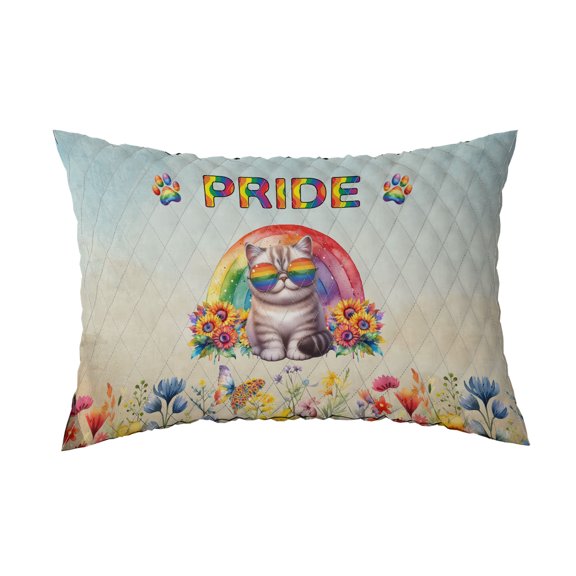 Exotic Shorthair Celebrates Rainbow Pride Month LGBT LGBTQ+ Quilt Pillowcase Cat Lover Kitten Owner Gifts Throw Pillow Cover Bed Home Decor - 01003