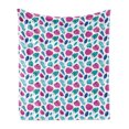 thumbnail image 1 of Exotic Soft Flannel Fleece Throw Blanket, Abstract Tropical Foliage Pattern on Plain Backdrop, Cozy Plush for Indoor and Outdoor Use, 70" x 90", Sea Blue Magenta, by Ambesonne, 1 of 5