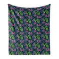 thumbnail image 1 of Exotic Soft Flannel Fleece Throw Blanket, Flourishing Nature Themed Pattern Inspired by Brazilian Rainforests Summer Nature, Cozy Plush for Indoor and Outdoor Use, 60" x 80", Multicolor, by Ambesonne, 1 of 5