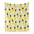 thumbnail image 1 of Exotic Soft Flannel Fleece Throw Blanket, Pineapples Tropic Accents Coastal Theme Beach Island Fruit Kitchen Graphic, Cozy Plush for Indoor and Outdoor Use, 50" x 70", Yellow Grey Black, by Ambesonne, 1 of 5