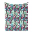 thumbnail image 1 of Exotic Soft Flannel Fleece Throw Blanket, Tropic Accents Hawaiian Blossom Revival Plants Hibiscus Pastel Toned Illustration, Cozy Plush for Indoor and Outdoor Use, 70" x 90", Multicolor, by Ambesonne, 1 of 5
