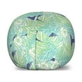 thumbnail image 1 of Exotic Storage Toy Bag Chair, Colorful Demonstration of Natural Palm Leaves Flowers and Bird Silhouettes, Stuffed Animal Organizer Washable Bag, Large Size, Lavender and Green, by Ambesonne, 1 of 3
