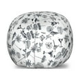 thumbnail image 1 of Exotic Storage Toy Bag Chair, Hawaiian Tropic Monstera Leaves with Hibiscus Umbrellas Cocktail Vacation Vibes, Stuffed Animal Organizer Washable Bag, Large Size, Black and White, by Ambesonne, 1 of 3