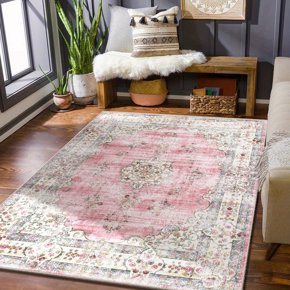 Exotic Style Colorful Floral Pattern Carpet Print Modern Stylish Room ...