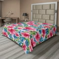 thumbnail image 1 of Ambesonne Exotic Themed Flat Bedding Sheet Soft Top Sheet, Chill Hibiscus Jungle, King, Hot Pink Lavender Blue, 1 of 1