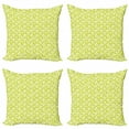 thumbnail image 1 of Exotic Throw Pillow Cushion Case Pack of 4, Illustration of Abstract Design Repetitive and Tropical Fruits Pattern, Modern Accent Double-Sided Print, 4 Sizes, Yellow Green White, by Ambesonne, 1 of 2