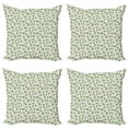 thumbnail image 1 of Exotic Throw Pillow Cushion Case Pack of 4, Repetition of Tropical Coconut Fruit Pattern with Leaves, Modern Accent Double-Sided Print, 4 Sizes, Ginger Fern Green, by Ambesonne, 1 of 2