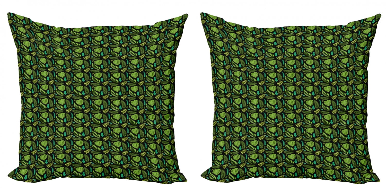 Exotic Throw Pillow Cushion Cover Pack of 2, Hawaiian Botany Pattern