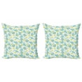 thumbnail image 1 of Exotic Throw Pillow Cushion Cover Pack of 2, Illustration of Tropical Summer Leaves Natural Hawaiian Jungle Elements Hawaiian, Zippered Double-Side Digital Print, 4 Sizes, Multicolor, by Ambesonne, 1 of 2
