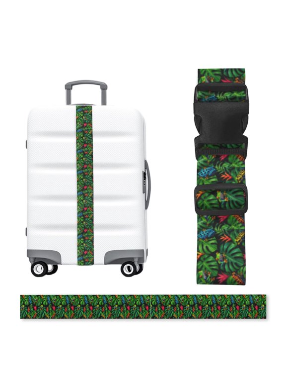 Exotic Tree Frog Art Adjustable Luggage Strap, 2-Inch Wide Heavy-Duty Suitcase Belt, Buckle Travel Bag Securing Band