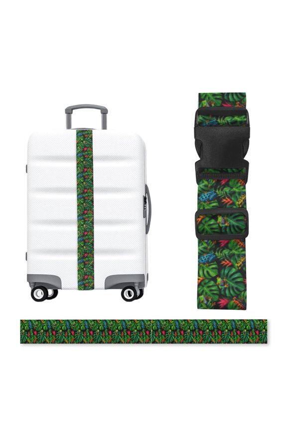 Exotic Tree Frog Art Adjustable Luggage Strap, 2-Inch Wide Heavy-Duty Suitcase Belt, Buckle Travel Bag Securing Band