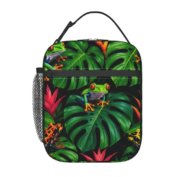 Exotic Tree Frog Art Lunch Box Bag Insulated Lunchbox Reusable Tote Thermal Cooler Portable for Women Men