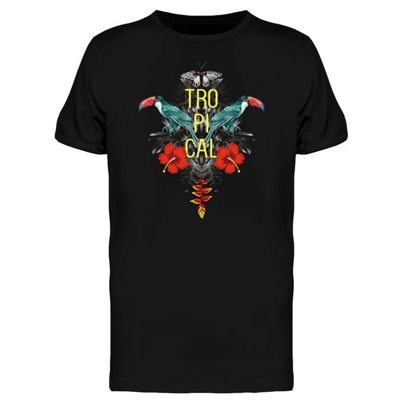 Exotic Tropical Toucan Jungle T-Shirt Men -Image by Shutterstock, Male Large