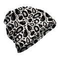 thumbnail image 1 of Exotic Unisex Beanie, Monochrome Fruits Design, Hiking Outdoors, Charcoal Grey White, by Ambesonne, 1 of 1