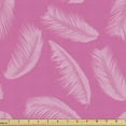thumbnail image 1 of Exotic Upholstery Fabric by the Yard, Pastel Fluffy Feathers Style Tropical Jungle Leaves Vintage Jungle Foliage Hawaiian, Decorative Fabric for DIY and Home Accents, Pink by Ambesonne, 1 of 5