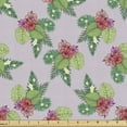 thumbnail image 1 of Exotic Upholstery Fabric by the Yard, Tropical Composition of Colorful Flower Arrangements and Leaves Spring Time Blooms, Decorative Fabric for DIY and Home Accents, Multicolor by Ambesonne, 1 of 5
