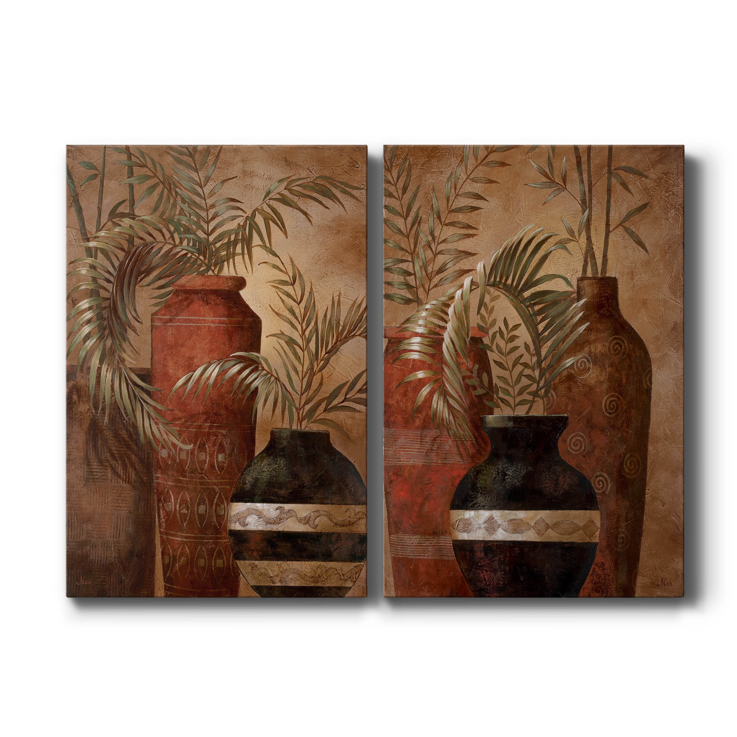 Exotic Vacation I Premium Gallery Wrapped Canvas - Ready to Hang - Set of 2 - 18 x 27 Each