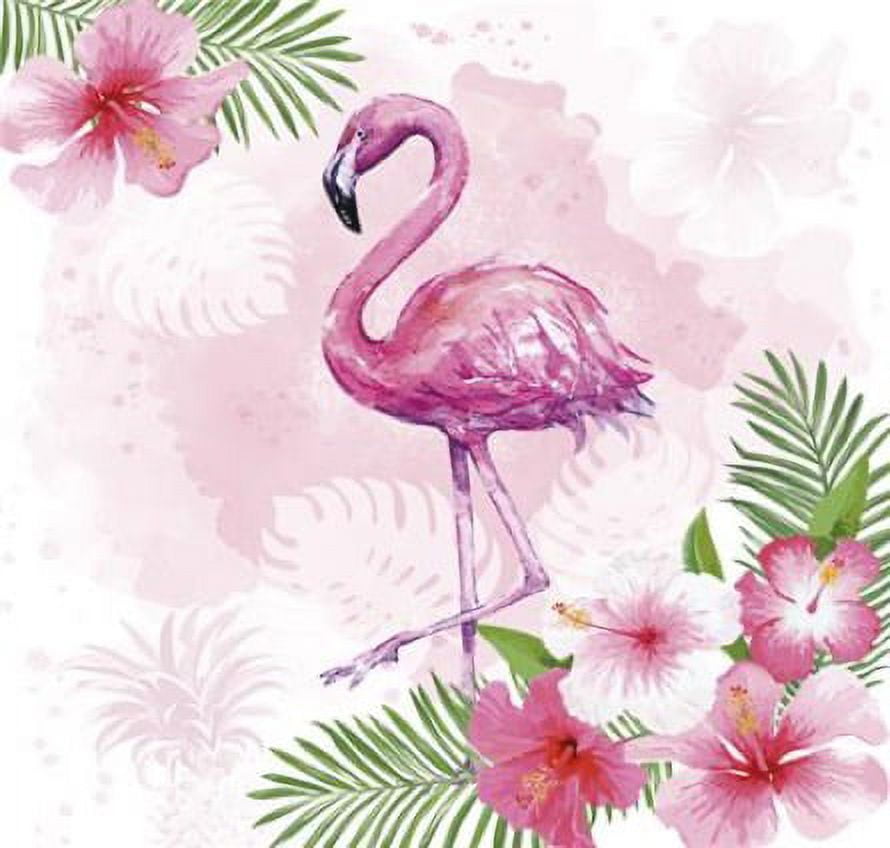 Exotic Watercolor Flamingo - Decorative Tropical Lunch Paper Napkins 100pcs - Perfect for Decoupage, Pool Party, Birthday, Special Occasions, Weddings