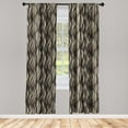 thumbnail image 1 of Exotic Window Curtains, Animal Print Like Wavy Stripes Swirly Ivy Branches Repeated Pattern, Lightweight Decor 2-Panel Set with Rod Pocket, Pair of - 28"x95", Dark Brown and Eggshell, by Ambesonne, 1 of 3
