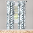 thumbnail image 1 of Exotic Window Curtains, Grunge Style Digital Drawn Tropical Leaf Pattern on Plain Backdrop Print, Lightweight Decor 2-Panel Set with Rod Pocket, Pair of - 28"x95", Ivory and Slate Blue, by Ambesonne, 1 of 3