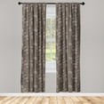 thumbnail image 1 of Exotic Window Curtains, Hawaiian Inspired Minimalist Outline Tropical Leaves Sketches on Taupe Tone Back, Lightweight Decor 2-Panel Set with Rod Pocket, Pair of - 28"x84", Brown White, by Ambesonne, 1 of 3