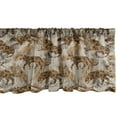 thumbnail image 1 of Exotic Window Valance, Cheetah Animal and Leaves Earthy Colors Grunge Repetitive Pattern, Curtain Valance for Kitchen Bedroom with Rod Pocket, 54" X 18", Ginger Eggshell Chocolate, by Ambesonne, 1 of 2