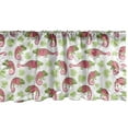 thumbnail image 1 of Ambesonne Exotic Valance Pack of 2, Chameleons and Palm Leaves, 54"X12", Dark Coral Green, 1 of 4