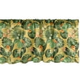 thumbnail image 1 of Ambesonne Exotic Valance Pack of 2, Summer Flowers Bloom Pattern, 54"X12", Pale Orange and Hunter Green, 1 of 4