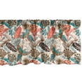 thumbnail image 1 of Exotic Window Valance, Tropical Leaves and Parrots in Abstract Earthy Tones Repetitive Pattern, Curtain Valance for Kitchen Bedroom Decor with Rod Pocket, 54" X 18", Ivory and Multicolor, by Ambesonne, 1 of 3