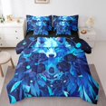 thumbnail image 1 of Exotic Wolf Bed in a Bag King Size Comforter Set 7 Pieces,Rose Flowers Feather Bedding Sets Dream Catchers Bed Set,Wild Woodland Animals Sheet Set with Comforter, 1 of 6