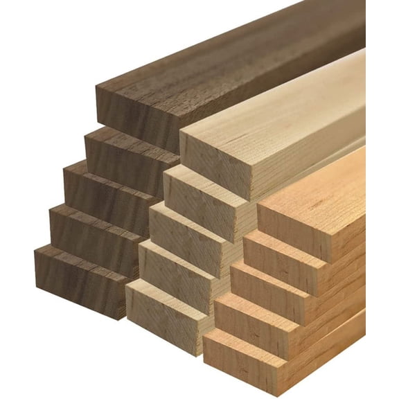 Exotic Wood Zone's 3/4" x 2" x 24" Combination of 5 Walnut, 5 Cherry, and 5 Maple - 15 Boards per Box